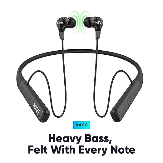 Mivi Collar 2B Bluetooth Wireless in Ear Earphones, 24 Hours Playtime, IPX7 Water Proof, Booming Bass, Magnetic Buds, Bluetooth 5.0 with mic (Black) Mivi Collar 2B Bluetooth Wireless in Ear Earphones, 24 Hours Playtime, IPX7 Water Proof, Booming Bass, Magnetic Buds, Bluetooth 5.0 with mic (Black)